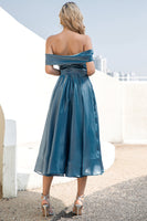 Load image into Gallery viewer, Princess A Line Off the Shoulder Blush Prom Dress