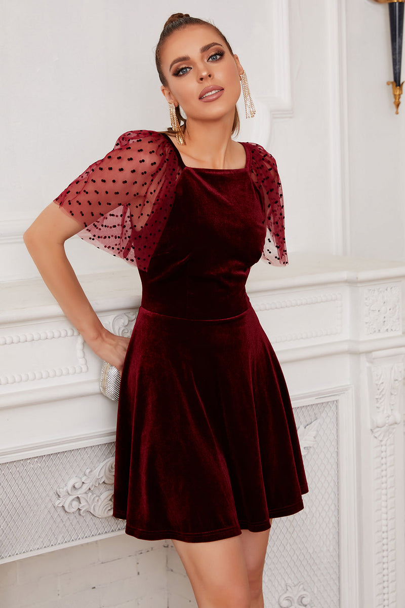 Burgundy party sales dress uk