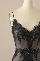 Load image into Gallery viewer, Black Mermaid Prom Dress with Lace
