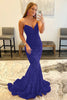 Load image into Gallery viewer, Royal Blue Sequin Mermaid Strapless Prom Dress