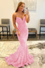 Load image into Gallery viewer, Royal Blue Sequin Mermaid Strapless Prom Dress