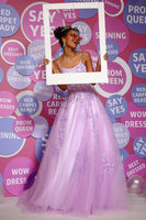 Load image into Gallery viewer, Princess Yellow Appliques Spaghetti Straps Prom Dress