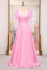 Load image into Gallery viewer, Pink A Line Spaghetti Straps Long Corset Prom Dress