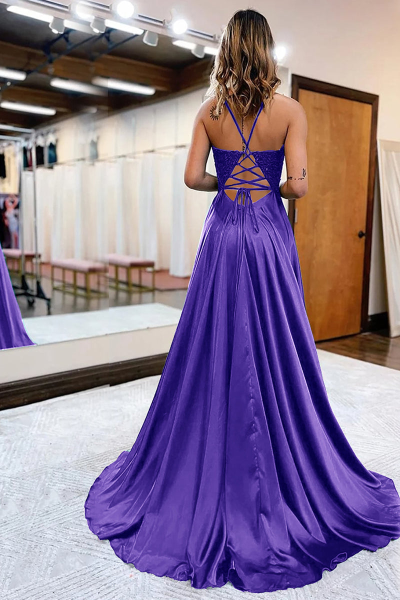 Lilac silk prom dress sales