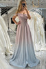 Load image into Gallery viewer, Glitter A-line Off the Shoulder Grey Pink Prom Dress with Pleated