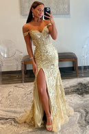 Sexy gold prom dress sales