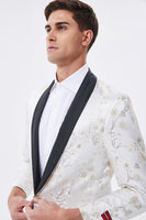 Load image into Gallery viewer, Sparkly White Floral Embroidered Shawl Lapel Men&#39;s Blazer
