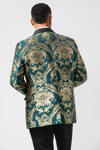 Shawl Lapel One Button Dark Green Men's Blazer