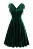 Load image into Gallery viewer, Dark Green A Line V Neck Sleeveless Short Vintage Dress