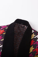 Load image into Gallery viewer, Shawl Lapel Purple 2 Pieces Houndstooth Plaid Men&#39;s Prom Suits