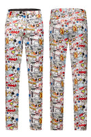 Load image into Gallery viewer, Notched Lapel White 2 Pieces Graffiti Print Men&#39;s Prom Suits