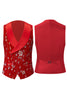 Load image into Gallery viewer, Shiny Sequins Red Jacket Lapel One Button Wedding Suit