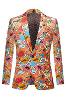 Load image into Gallery viewer, Orange Notch Lapel One Button Men&#39;s Blazer
