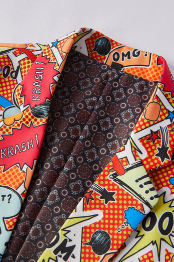 Orange Notch Lapel One Button Men's Blazer