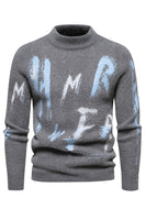 Load image into Gallery viewer, White Round Neck Slim Fit Men&#39;s Sweater