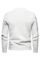 Load image into Gallery viewer, White Round Neck Slim Fit Men&#39;s Sweater