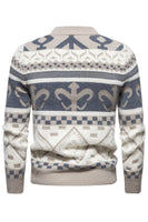 Load image into Gallery viewer, Men&#39;s Slim Fit Khaki Pullover Printed Knitted Sweater