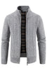 Load image into Gallery viewer, Men&#39;s Burgundy Stand Collar Thickened Cardigan Sweater
