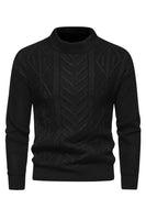 Load image into Gallery viewer, White Jacquard Round Neck Men&#39;s Knit Sweater