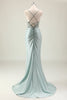 Load image into Gallery viewer, Dark Navy Mermaid Sparkly Sequins Prom Dress with Slit