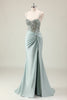 Load image into Gallery viewer, Dark Navy Mermaid Sparkly Sequins Prom Dress with Slit