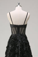 Load image into Gallery viewer, Elegant Black A Line Ball Gown Corset Prom Dress