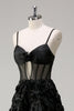 Load image into Gallery viewer, Elegant Black A Line Ball Gown Corset Prom Dress