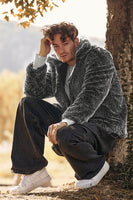 Load image into Gallery viewer, Drop Shoulder Zip Up Pocket Patched Teddy Jacket