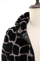 Load image into Gallery viewer, Black and White Giraffe Print Front Zip Hoodie