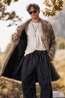 Load image into Gallery viewer, Khaki Long Fur Fluffy Thick Long Sleeve Furry Coat Jacket