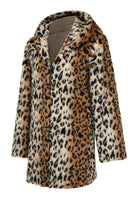 Load image into Gallery viewer, Winter Leopard Coat Long Sleeve Loose Casual Warm Faux Plush Coat