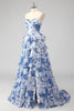 Load image into Gallery viewer, Blush Floral A Line Strapless Corset Tiered Prom Dress