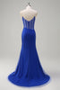 Load image into Gallery viewer, Sparkly Black Mermaid Corset Beaded Long Prom Dress with Slit