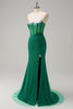 Load image into Gallery viewer, Sparkly Black Mermaid Corset Beaded Long Prom Dress with Slit