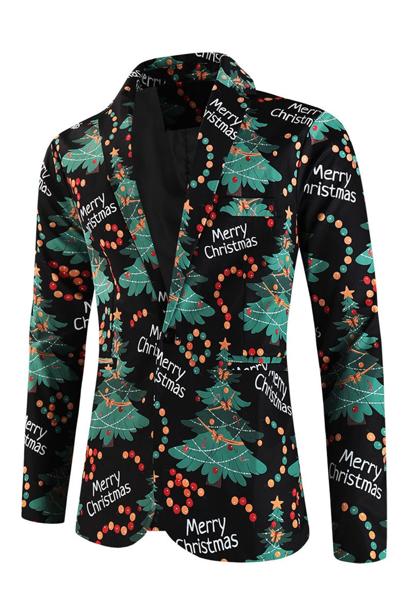 Load image into Gallery viewer, Merry Christmas Dark Green 3 Pieces Shawl Lapel Men&#39;s Christmas Party Suits