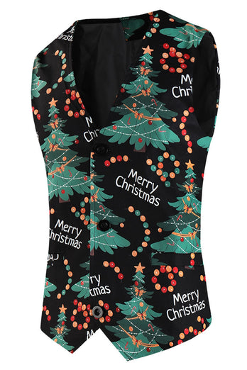 Merry Christmas Dark Green 3 Pieces Shawl Lapel Men's Christmas Party Suits