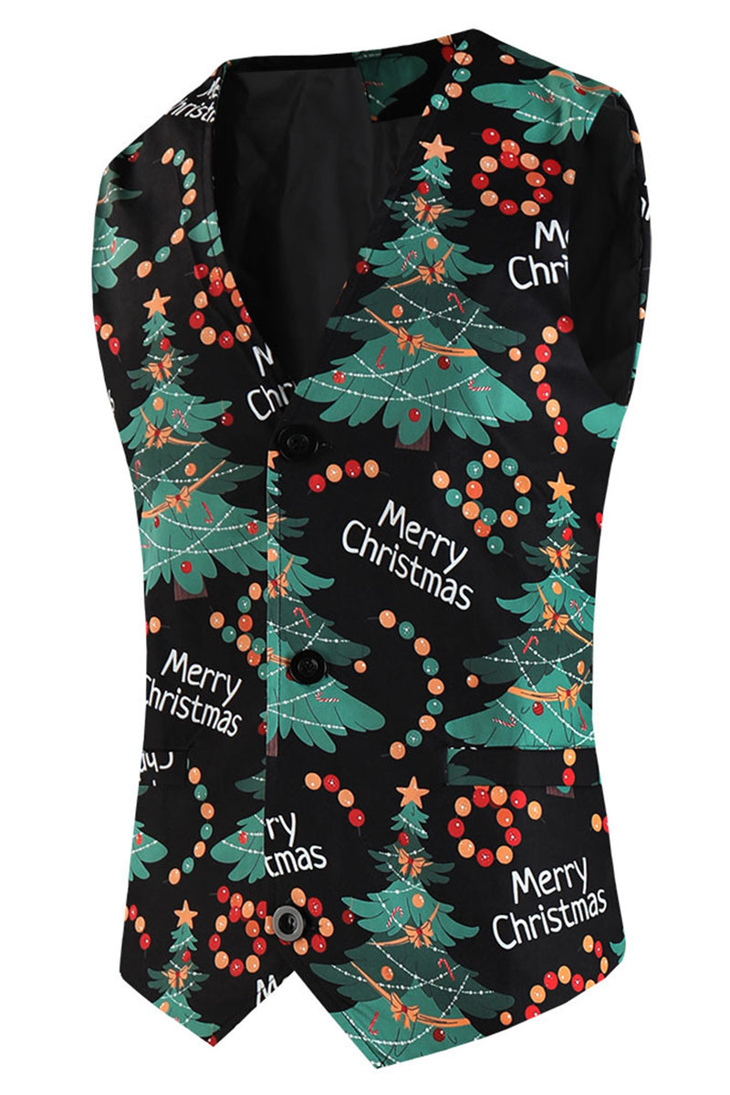 Load image into Gallery viewer, Merry Christmas Dark Green 3 Pieces Shawl Lapel Men&#39;s Christmas Party Suits