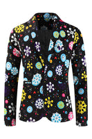 Load image into Gallery viewer, Black Snowflake Print Three Piece Men&#39;s Christmas Party Suit