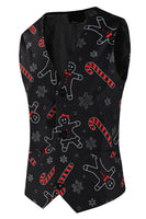 Load image into Gallery viewer, Zombie Man Cane Print Black Three Piece Men&#39;s Christmas Party Suit