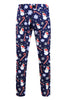 Load image into Gallery viewer, Navy Snowman Cane Print Three-piece Men&#39;s Christmas Party Suit