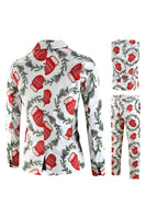 Load image into Gallery viewer, Glove Print White 3 piece Single Button Men&#39;s Christmas Party Suit