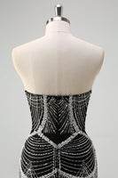 Load image into Gallery viewer, Dark Green Mermaid Strapless Sequins Corset Prom Dress