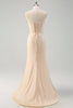 Load image into Gallery viewer, Glitter Yellow Mermaid Beaded Long Corset Prom Dress