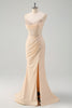 Load image into Gallery viewer, Glitter Yellow Mermaid Beaded Long Corset Prom Dress