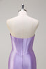 Load image into Gallery viewer, Royal Blue Mermaid Strapless Corset Sequin Prom Dress with Slit