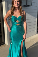 Load image into Gallery viewer, Glitter Beaded Yellow Sweetheart Mermaid Hollow out Long Prom Dress