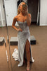 Load image into Gallery viewer, Sparkly Beaded Golden Corset Strapless Long Prom Dress with Slit