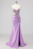Load image into Gallery viewer, Grey Green Mermaid Strapless Sequin Corset Ruched Prom Dress