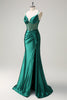 Load image into Gallery viewer, Dark Green Mermaid Corset Beaded Long Prom Dress with Slit