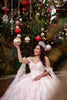 Load image into Gallery viewer, Light Pink Off the Shoulder Corset Long Quinceanera Dress with Appliques